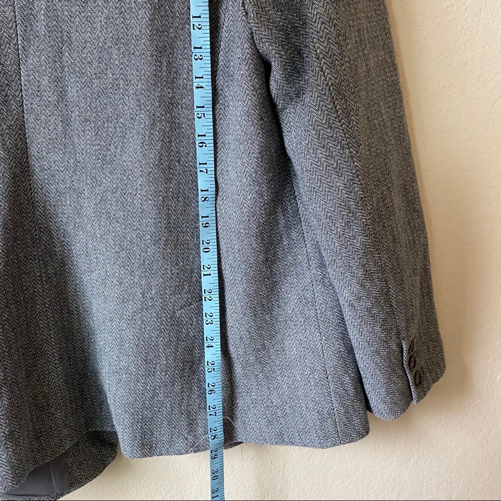 Loft Grey Herringbone Knit Blazer Plus Size 18 - Picture 6 of 10